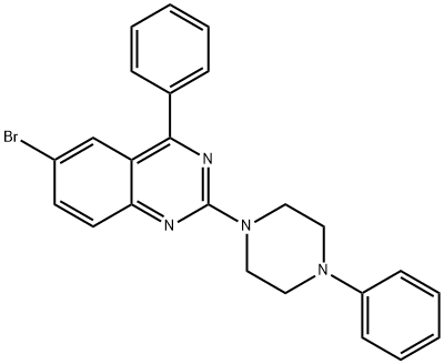 6-bromo-4-phenyl-2-(4-phenylpiperazin-1-yl)quinazoline Structure