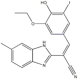 312632-51-2 (E)-3-(3-ethoxy-4-hydroxy-5-iodophenyl)-2-(6-methyl-1H-benzo[d]imidazol-2-yl)acrylonitrile