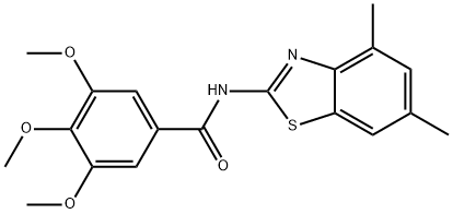 N-(4,6-dimethylbenzo[d]thiazol-2-yl)-3,4,5-trimethoxybenzamide,312917-18-3,结构式