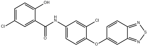 N-(4-(benzo[c][1,2,5]thiadiazol-5-yloxy)-3-chlorophenyl)-5-chloro-2-hydroxybenzamide,313225-16-0,结构式