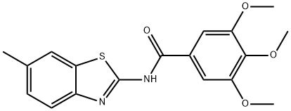 (E)-3,4,5-trimethoxy-N-(6-methylbenzo[d]thiazol-2(3H)-ylidene)benzamide,313261-97-1,结构式