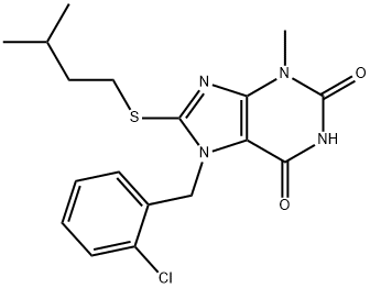 7-(2-chlorobenzyl)-8-(isopentylthio)-3-methyl-3,7-dihydro-1H-purine-2,6-dione|