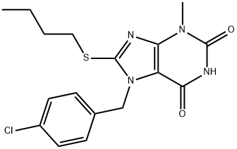 8-(butylthio)-7-(4-chlorobenzyl)-3-methyl-3,7-dihydro-1H-purine-2,6-dione 结构式