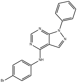 N-(4-bromophenyl)-1-phenyl-1H-pyrazolo[3,4-d]pyrimidin-4-amine 结构式