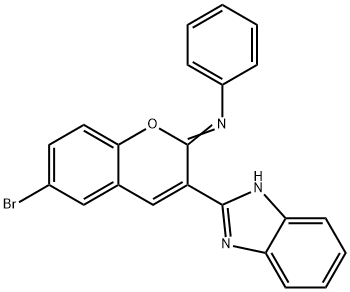 (Z)-3-(1H-benzo[d]imidazol-2-yl)-6-bromo-N-phenyl-2H-chromen-2-imine 结构式
