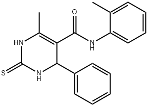 6-methyl-4-phenyl-2-thioxo-N-(o-tolyl)-1,2,3,4-tetrahydropyrimidine-5-carboxamide Struktur