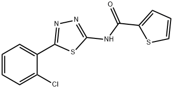 N-(5-(2-chlorophenyl)-1,3,4-thiadiazol-2-yl)thiophene-2-carboxamide 结构式