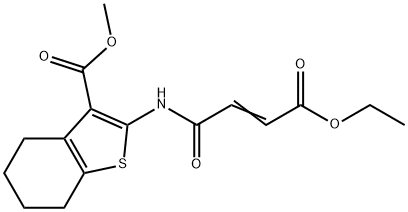 methyl 2-[(4-ethoxy-4-oxo-2-butenoyl)amino]-4,5,6,7-tetrahydro-1-benzothiophene-3-carboxylate Struktur