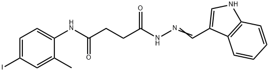 4-[2-(1H-indol-3-ylmethylene)hydrazino]-N-(4-iodo-2-methylphenyl)-4-oxobutanamide Struktur