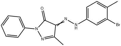 4-[(3-bromo-4-methylphenyl)hydrazono]-5-methyl-2-phenyl-2,4-dihydro-3H-pyrazol-3-one,314291-07-1,结构式