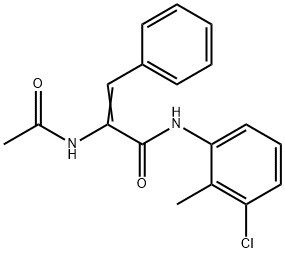 2-(acetylamino)-N-(3-chloro-2-methylphenyl)-3-phenylacrylamide 化学構造式