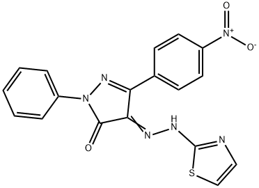 5-(4-nitrophenyl)-2-phenyl-4-(1,3-thiazol-2-ylhydrazono)-2,4-dihydro-3H-pyrazol-3-one|