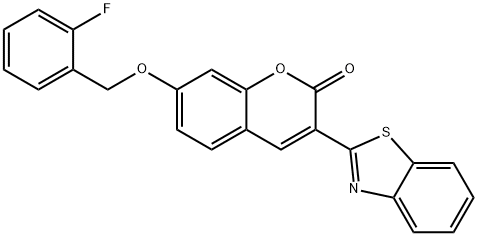 3-(benzo[d]thiazol-2-yl)-7-((2-fluorobenzyl)oxy)-2H-chromen-2-one Struktur