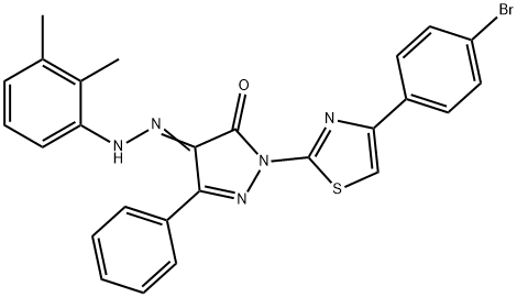 2-[4-(4-bromophenyl)-1,3-thiazol-2-yl]-4-[(2,3-dimethylphenyl)hydrazono]-5-phenyl-2,4-dihydro-3H-pyrazol-3-one Structure