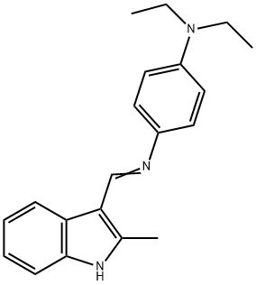 N,N-diethyl-N'-[(2-methyl-1H-indol-3-yl)methylene]-1,4-benzenediamine Structure
