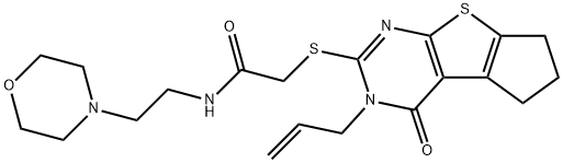 2-((3-allyl-4-oxo-3,5,6,7-tetrahydro-4H-cyclopenta[4,5]thieno[2,3-d]pyrimidin-2-yl)thio)-N-(2-morpholinoethyl)acetamide|