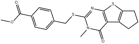 methyl 4-(((3-methyl-4-oxo-3,5,6,7-tetrahydro-4H-cyclopenta[4,5]thieno[2,3-d]pyrimidin-2-yl)thio)methyl)benzoate|