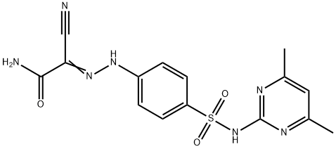 2-cyano-2-[(4-{[(4,6-dimethyl-2-pyrimidinyl)amino]sulfonyl}phenyl)hydrazono]acetamide Structure