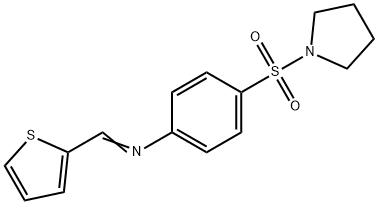 4-(1-pyrrolidinylsulfonyl)-N-(2-thienylmethylene)aniline 结构式