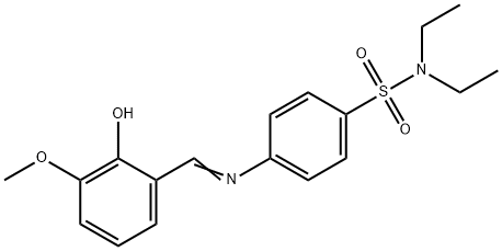 N,N-diethyl-4-[(2-hydroxy-3-methoxybenzylidene)amino]benzenesulfonamide Struktur