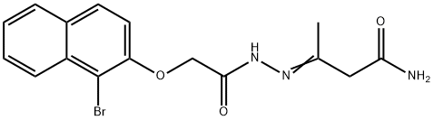 3-({[(1-bromo-2-naphthyl)oxy]acetyl}hydrazono)butanamide Structure