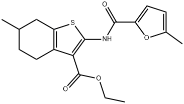 ethyl 6-methyl-2-[(5-methylfuran-2-carbonyl)amino]-4,5,6,7-tetrahydro-1-benzothiophene-3-carboxylate Structure