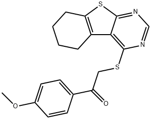 1-(4-methoxyphenyl)-2-((5,6,7,8-tetrahydrobenzo[4,5]thieno[2,3-d]pyrimidin-4-yl)thio)ethan-1-one Structure