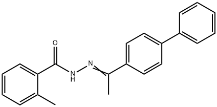 N'-[1-(4-biphenylyl)ethylidene]-2-methylbenzohydrazide Struktur