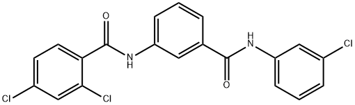 2,4-dichloro-N-(3-{[(3-chlorophenyl)amino]carbonyl}phenyl)benzamide Struktur