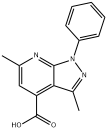 3,6-二甲基-1-苯基-1H-吡唑并[3,4-B]吡啶-4-羧酸, 319923-90-5, 结构式