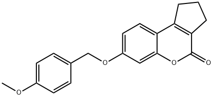 7-((4-methoxybenzyl)oxy)-2,3-dihydrocyclopenta[c]chromen-4(1H)-one 结构式