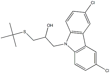 1-(tert-butylthio)-3-(3,6-dichloro-9H-carbazol-9-yl)propan-2-ol Struktur