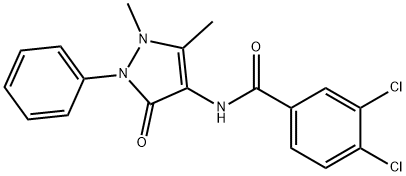 3,4-dichloro-N-(1,5-dimethyl-3-oxo-2-phenyl-2,3-dihydro-1H-pyrazol-4-yl)benzamide 结构式