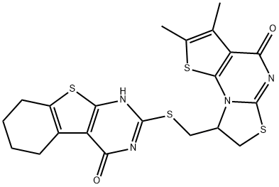 2-(((2,3-dimethyl-4-oxo-7,8-dihydro-4H-thiazolo[3,2-a]thieno[3,2-e]pyrimidin-8-yl)methyl)thio)-5,6,7,8-tetrahydrobenzo[4,5]thieno[2,3-d]pyrimidin-4(3H)-one|