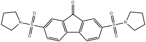 2,7-bis(pyrrolidin-1-ylsulfonyl)-9H-fluoren-9-one Struktur