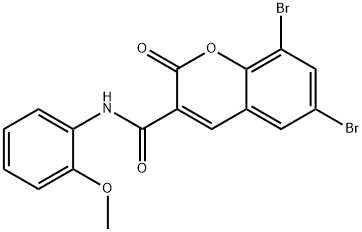 6,8-dibromo-N-(2-methoxyphenyl)-2-oxo-2H-chromene-3-carboxamide 结构式