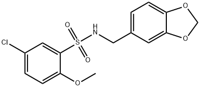 N-(benzo[d][1,3]dioxol-5-ylmethyl)-5-chloro-2-methoxybenzenesulfonamide,325810-90-0,结构式