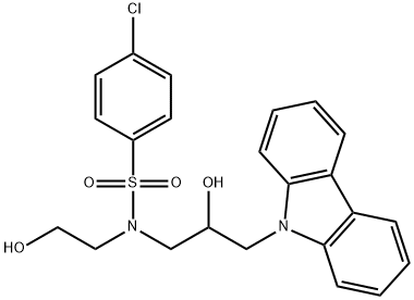 N-(3-(9H-carbazol-9-yl)-2-hydroxypropyl)-4-chloro-N-(2-hydroxyethyl)benzenesulfonamide,325986-37-6,结构式