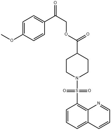 2-(4-methoxyphenyl)-2-oxoethyl 1-(quinolin-8-ylsulfonyl)piperidine-4-carboxylate|