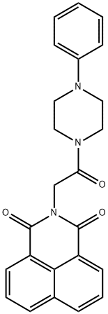2-(2-oxo-2-(4-phenylpiperazin-1-yl)ethyl)-1H-benzo[de]isoquinoline-1,3(2H)-dione 化学構造式