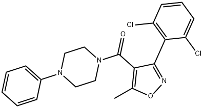 [3-(2,6-dichlorophenyl)-5-methyl-1,2-oxazol-4-yl]-(4-phenylpiperazin-1-yl)methanone 结构式