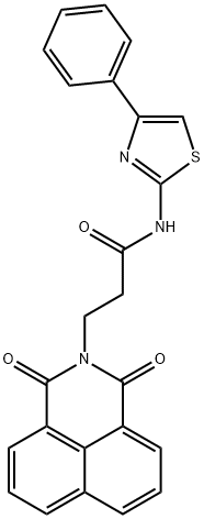 3-(1,3-dioxo-1H-benzo[de]isoquinolin-2(3H)-yl)-N-(4-phenylthiazol-2-yl)propanamide 结构式