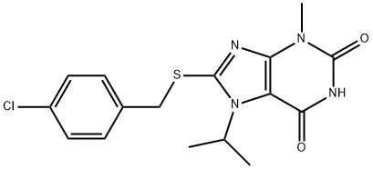 8-((4-chlorobenzyl)thio)-7-isopropyl-3-methyl-3,7-dihydro-1H-purine-2,6-dione Structure