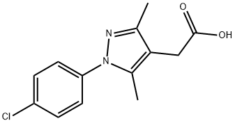 2-(1-(4-chlorophenyl)-3,5-dimethyl-1H-pyrazol-4-yl)acetic acid Struktur