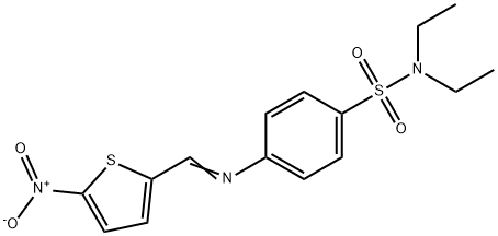 N,N-diethyl-4-{[(5-nitro-2-thienyl)methylene]amino}benzenesulfonamide Structure