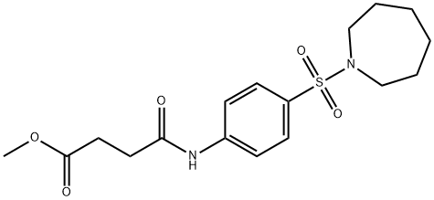 methyl 4-{[4-(1-azepanylsulfonyl)phenyl]amino}-4-oxobutanoate 化学構造式