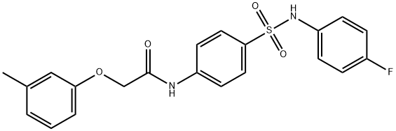 N-(4-{[(4-fluorophenyl)amino]sulfonyl}phenyl)-2-(3-methylphenoxy)acetamide 结构式