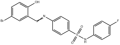 4-[(5-bromo-2-hydroxybenzylidene)amino]-N-(4-fluorophenyl)benzenesulfonamide Structure