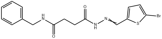 N-benzyl-4-{2-[(5-bromo-2-thienyl)methylene]hydrazino}-4-oxobutanamide,327068-76-8,结构式