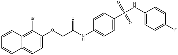 2-[(1-bromo-2-naphthyl)oxy]-N-(4-{[(4-fluorophenyl)amino]sulfonyl}phenyl)acetamide Structure